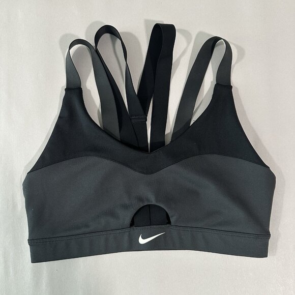 Nike Dri-FIT Indy Strappy Cutout Sports Bra DO6617-370 Black Womens Small - Picture 1 of 5